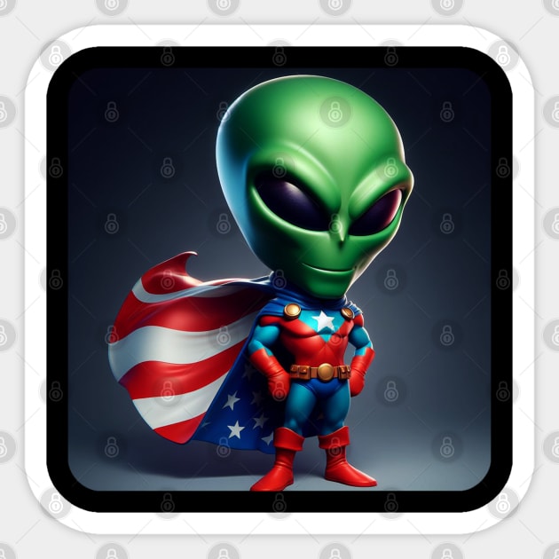 Martian Alien Caricature #7 Sticker by The Black Panther